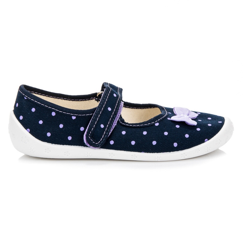 Reweks Pantoufles bleu foncé avec un arc