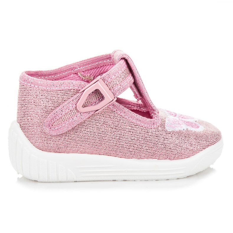 Reweks Pantoufles fermées par une boucle rose