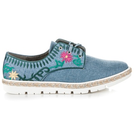 Kylie Chaussures femme avec broderie bleu