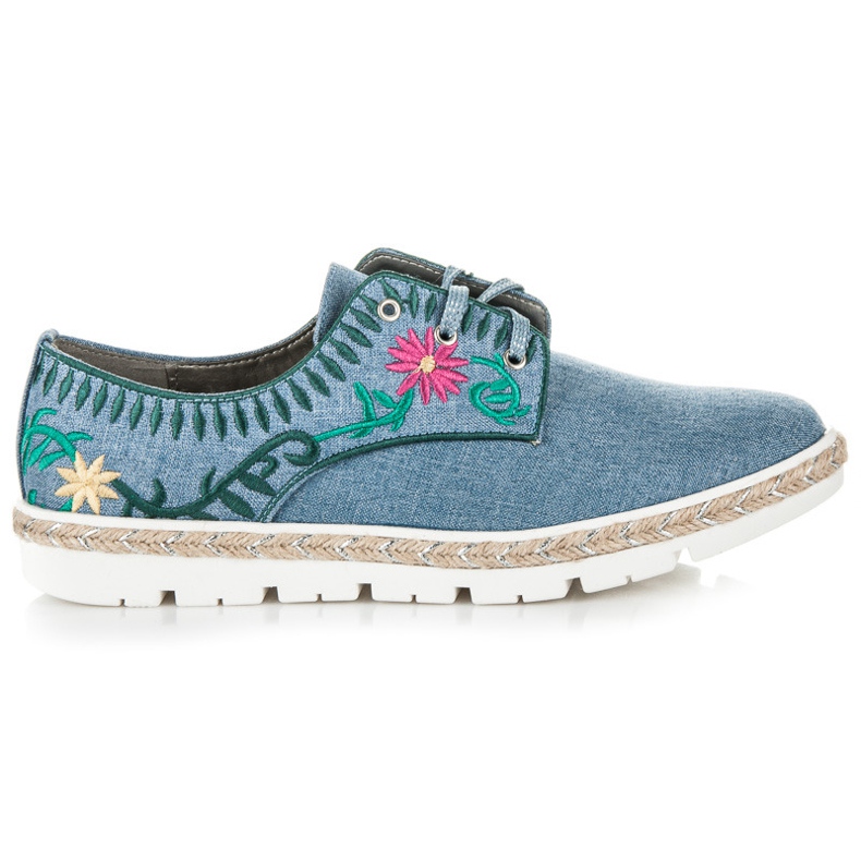 Kylie Chaussures femme avec broderie bleu