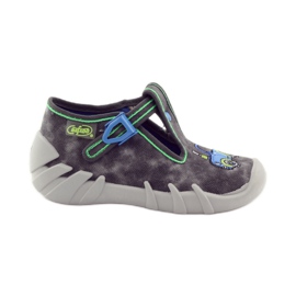 Chaussons garçon tracteur Befado 110p316 bleu gris vert