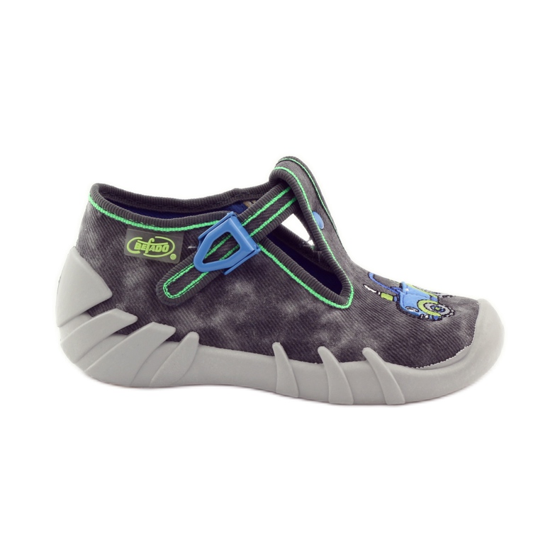 Chaussons garçon tracteur Befado 110p316 bleu gris vert