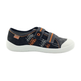 Chaussons baskets garçon navets Befado gris orange noir