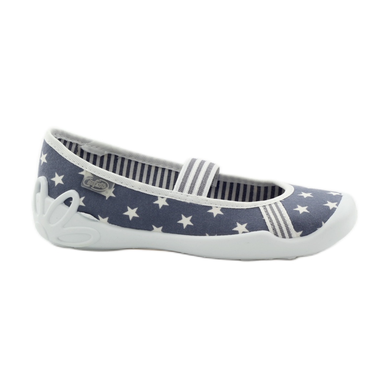 Chaussons fille Befado 193y064 étoiles gris blanche