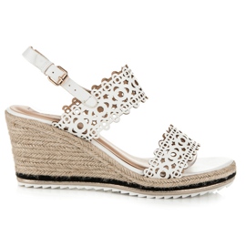 Kylie Espadrilles compensées ajourées blanche