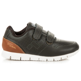 Arrigo Bello Chaussures à scratch pour garçons brun