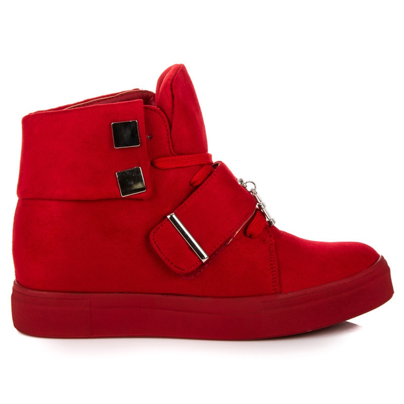 Seastar Baskets compensées en daim rouge