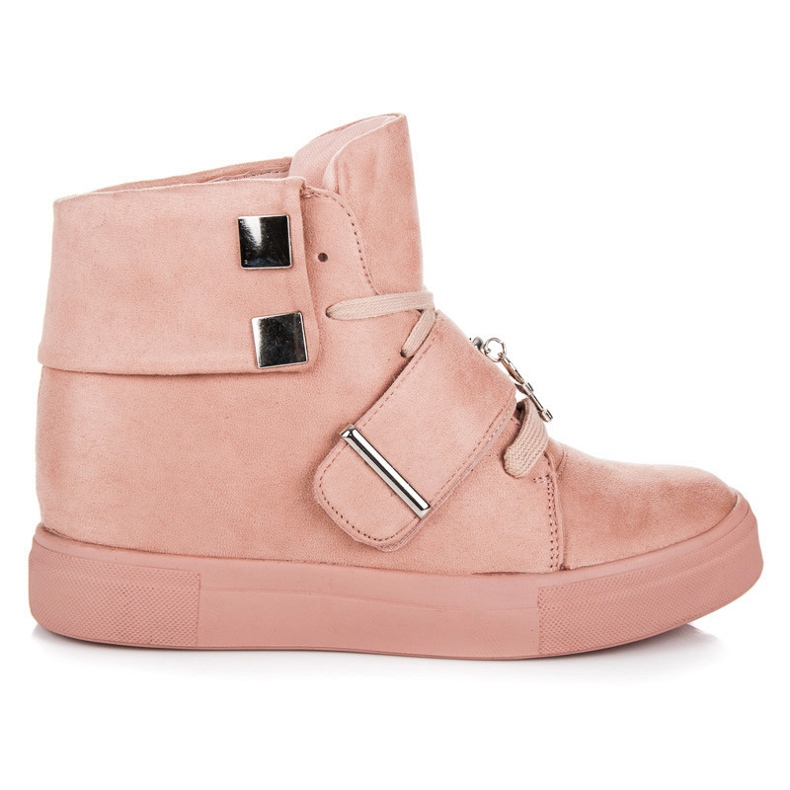 Seastar Baskets compensées en daim rose