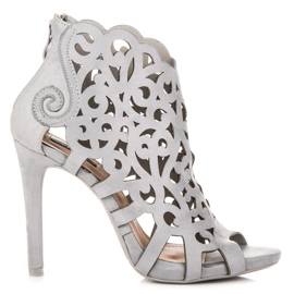 Vices Sandales ajourées avec une fermeture éclair gris Vices Sandales ajourées avec une fermeture éclair gris