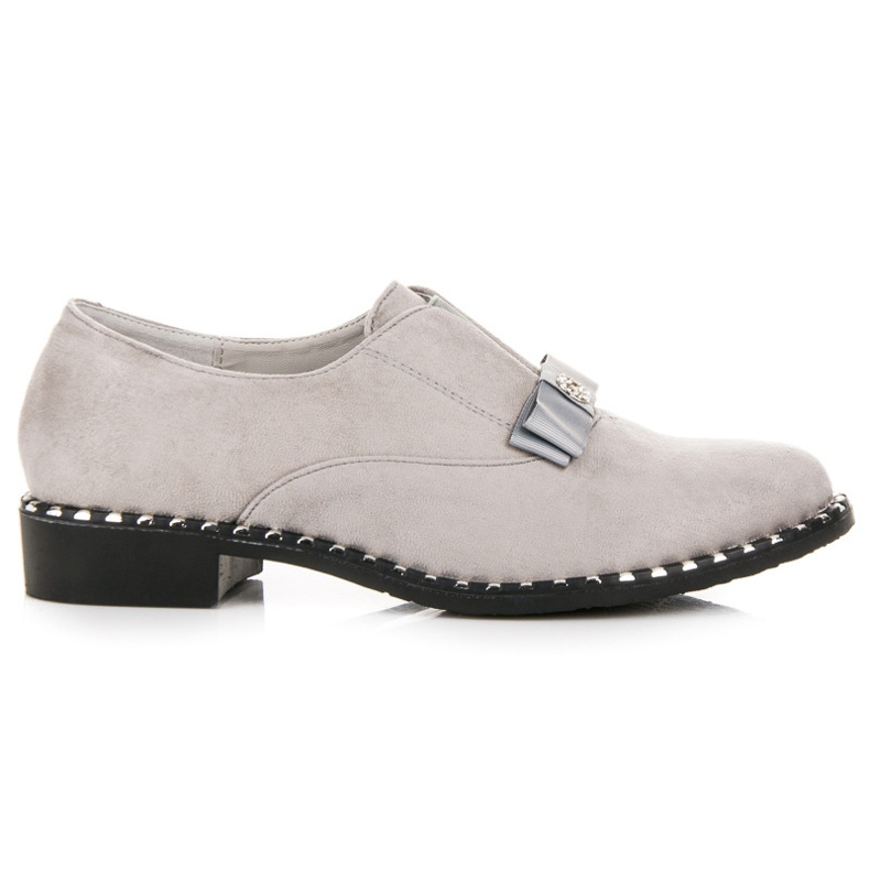 Vices Chaussures en daim avec un nœud gris