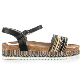 Kylie Sandales plates à motif noir