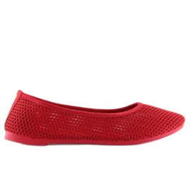 Ballerines résille rouge JX56 Rouge