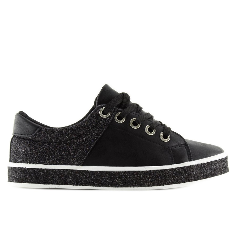 Baskets noires brillantes noires pour femmes BL125 Black le noir gris Baskets noires brillantes noires pour femmes BL125 Black le noir gris