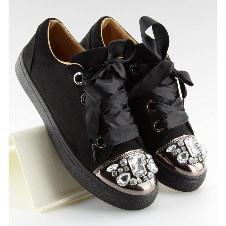 Baskets Noires Avec Pierres 6192 Black le noir Baskets Noires Avec Pierres 6192 Black le noir