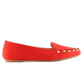 Mocassins cloutés pour femme rouge 1388 Rouge Mocassins cloutés pour femme rouge 1388 Rouge