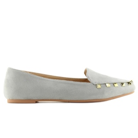 Mocassins femme cloutés gris 1388 Grey
