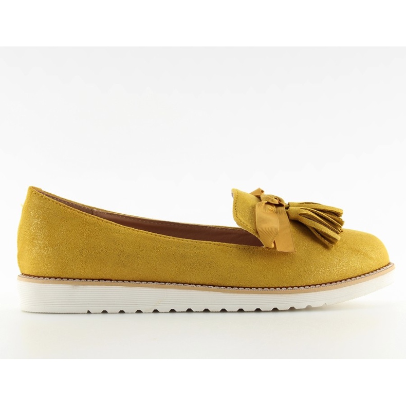Mocassins femme à franges jaune 7214 Jaune