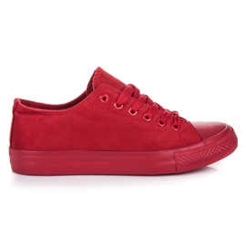 Seastar Baskets à lacets en daim rouge