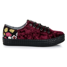 Kylie Baskets Velours Bordeaux multicolore rouge Kylie Baskets Velours Bordeaux multicolore rouge