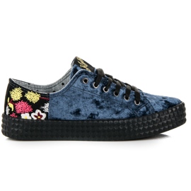 Kylie Baskets Velours Bleu Kylie Baskets Velours Bleu