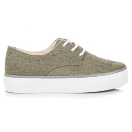 Kylie Baskets Avec Cristaux vert
