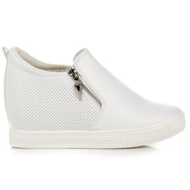 Baskets Ajourées Sur Compensées blanc