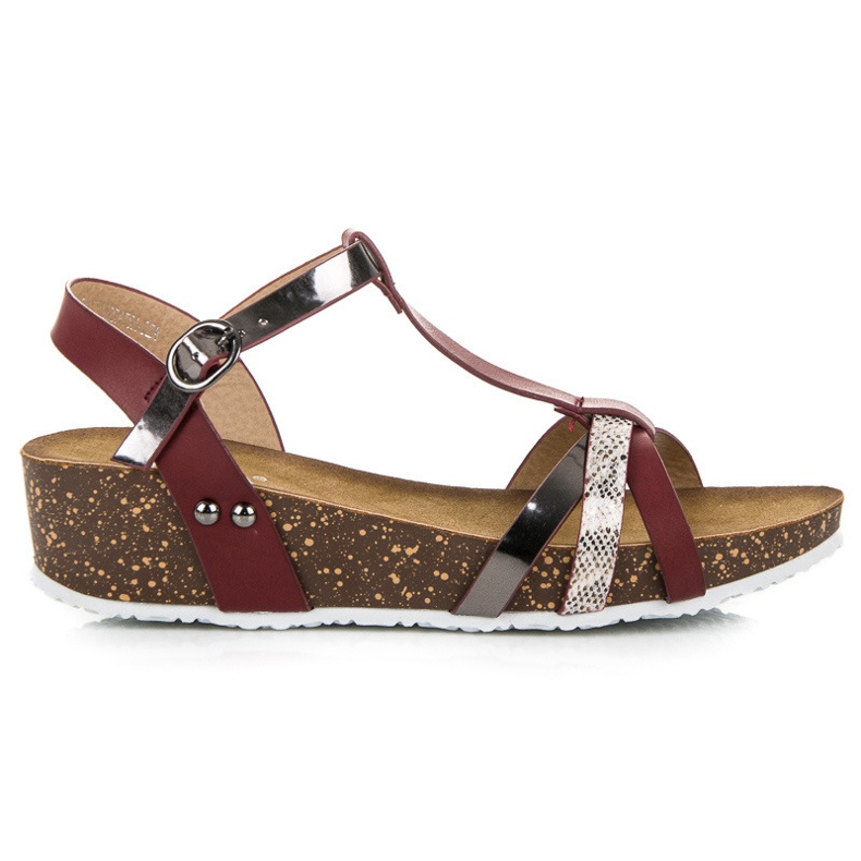 Vinceza Sandales compensées bordeaux rouge Vinceza Sandales compensées bordeaux rouge