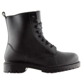 Bottes noires lacées noires D56P noir le noir