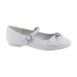 Ballerines avec strass de communion American Club 12/19 blanc