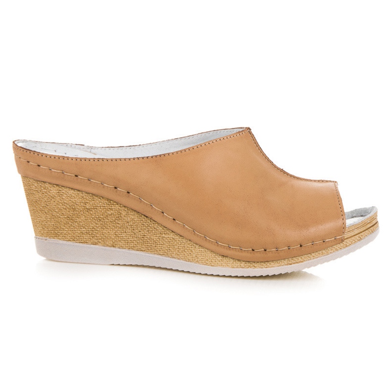 Vinceza Pantoufles en cuir brun