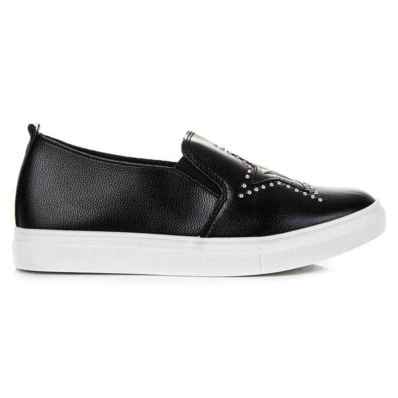Slipons noirs avec une étoile le noir