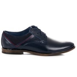 Lucca Chaussures en cuir nouées bleu