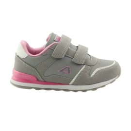 American Club Incrustation en cuir américain Velcro Sports rose gris blanc