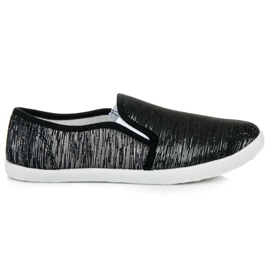 Baskets à enfiler avec fil argenté noir