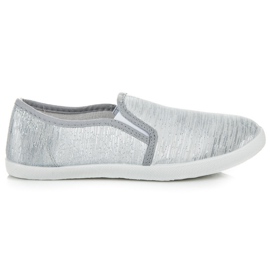 Baskets à enfiler avec fil argenté gris