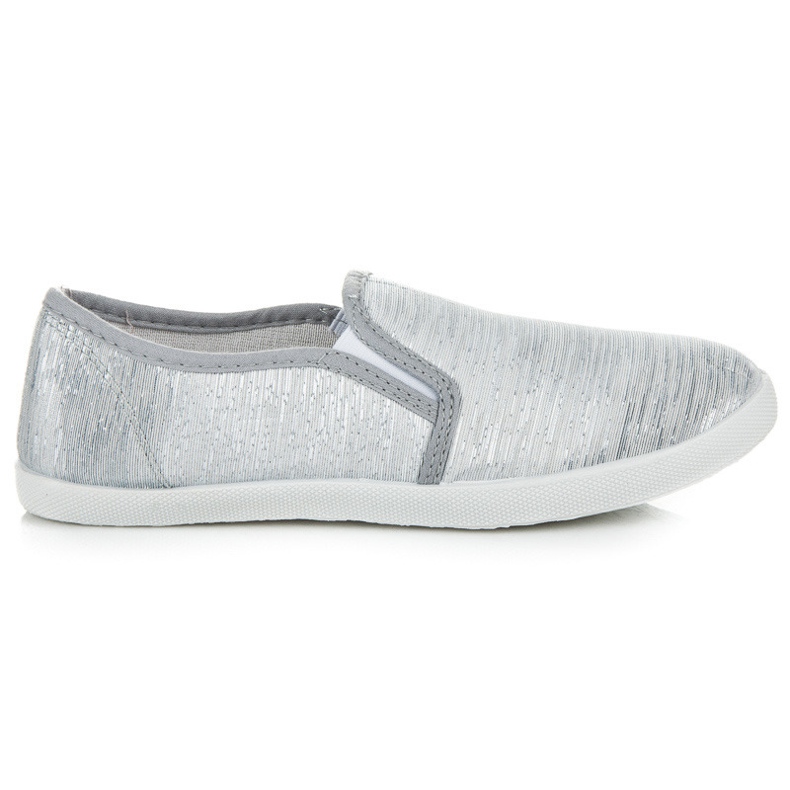 Baskets à enfiler avec fil argenté gris