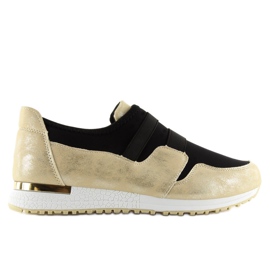 Chaussures de sport pour femmes noires KB-060 NOIR / OR jaune