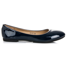 Ballerines laquées bleu