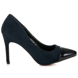 Erynn Escarpins en daim bleu marine