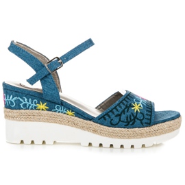 Kylie Sandales espadrilles brodées bleu
