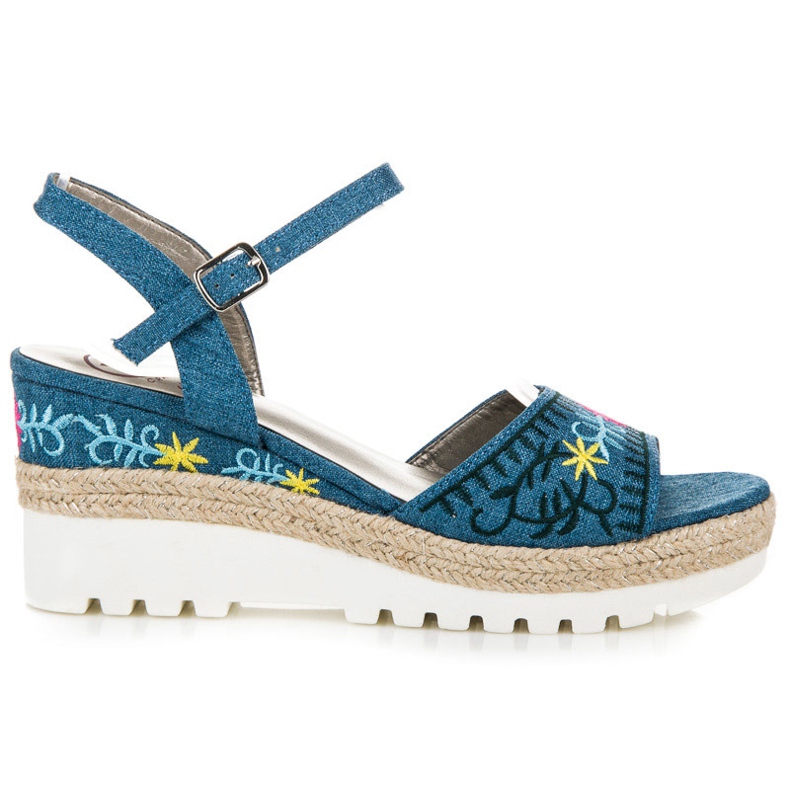 Kylie Sandales espadrilles brodées bleu