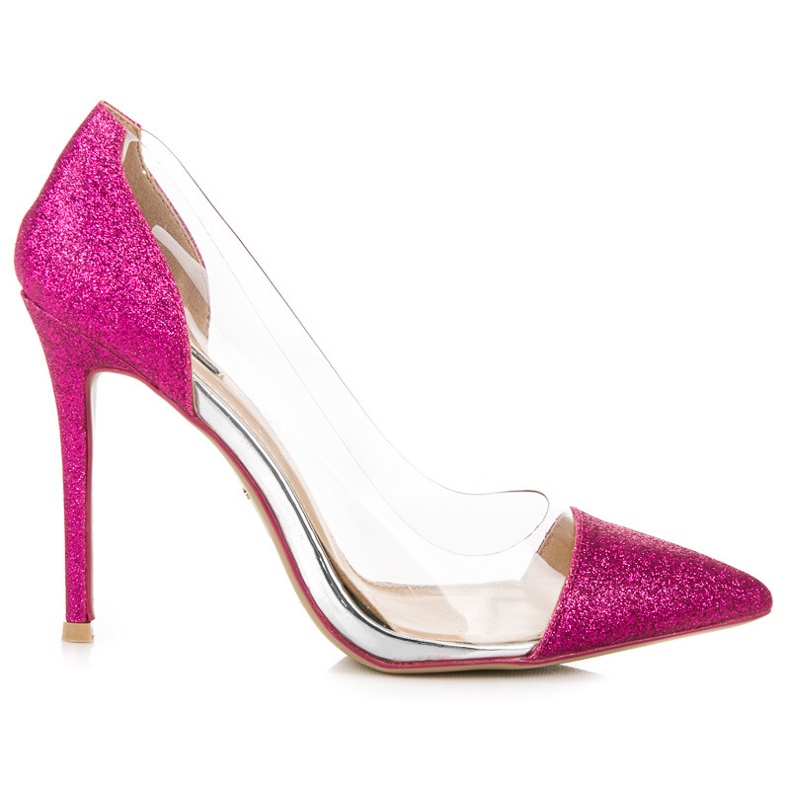 Vices Escarpins transparents à paillettes rose