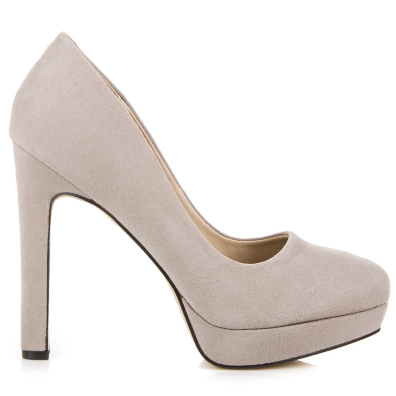 Vices Talons en daim sur la plateforme gris
