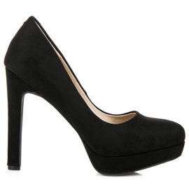 Vices Talons en daim sur la plateforme le noir