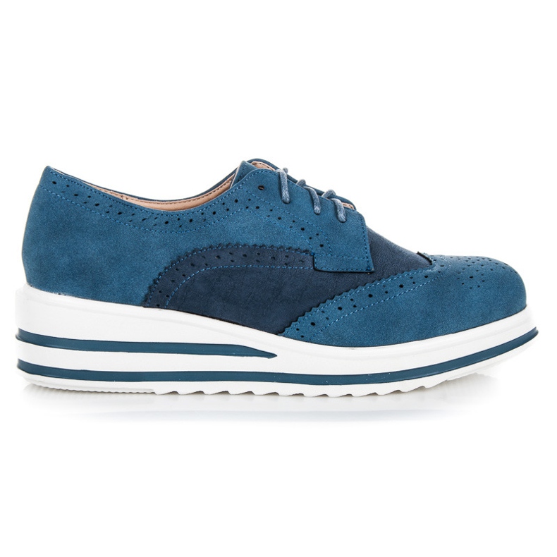 Vices Bottines à lacets en daim bleu
