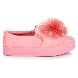 Vices Slipons en daim avec pompon rose