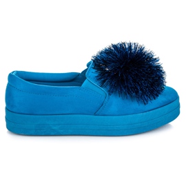 Vices Slipons en daim avec pompon bleu