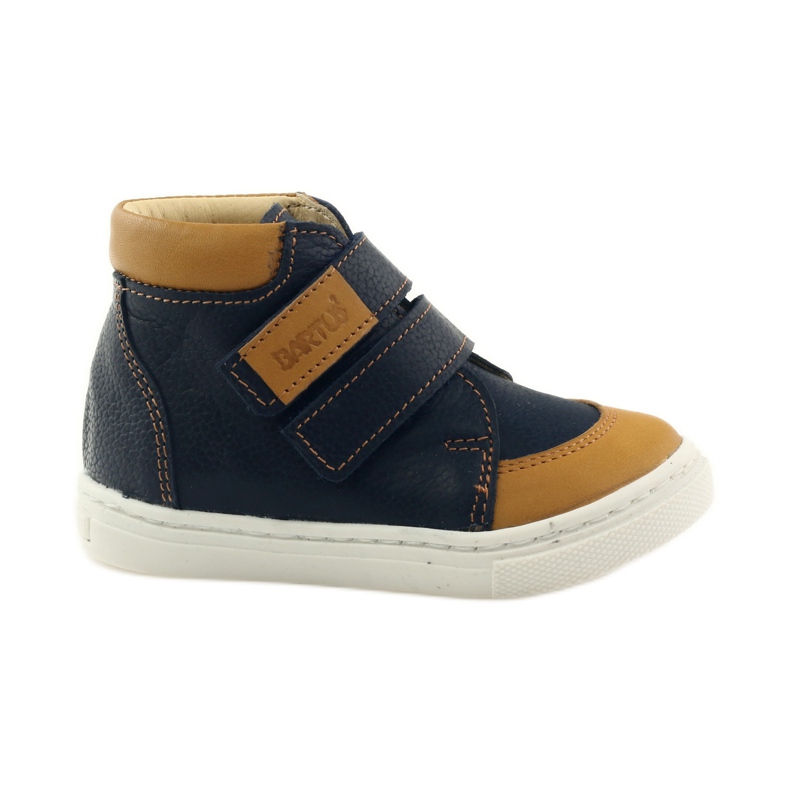 Chaussures pour garçons avec velcro Bartuś bleu marin brun