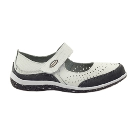 Filippo Ballerines femme en cuir Vinceza blanc gris