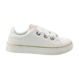 American Club Baskets en satin American 17508 lacet ['or blanc'] blanche